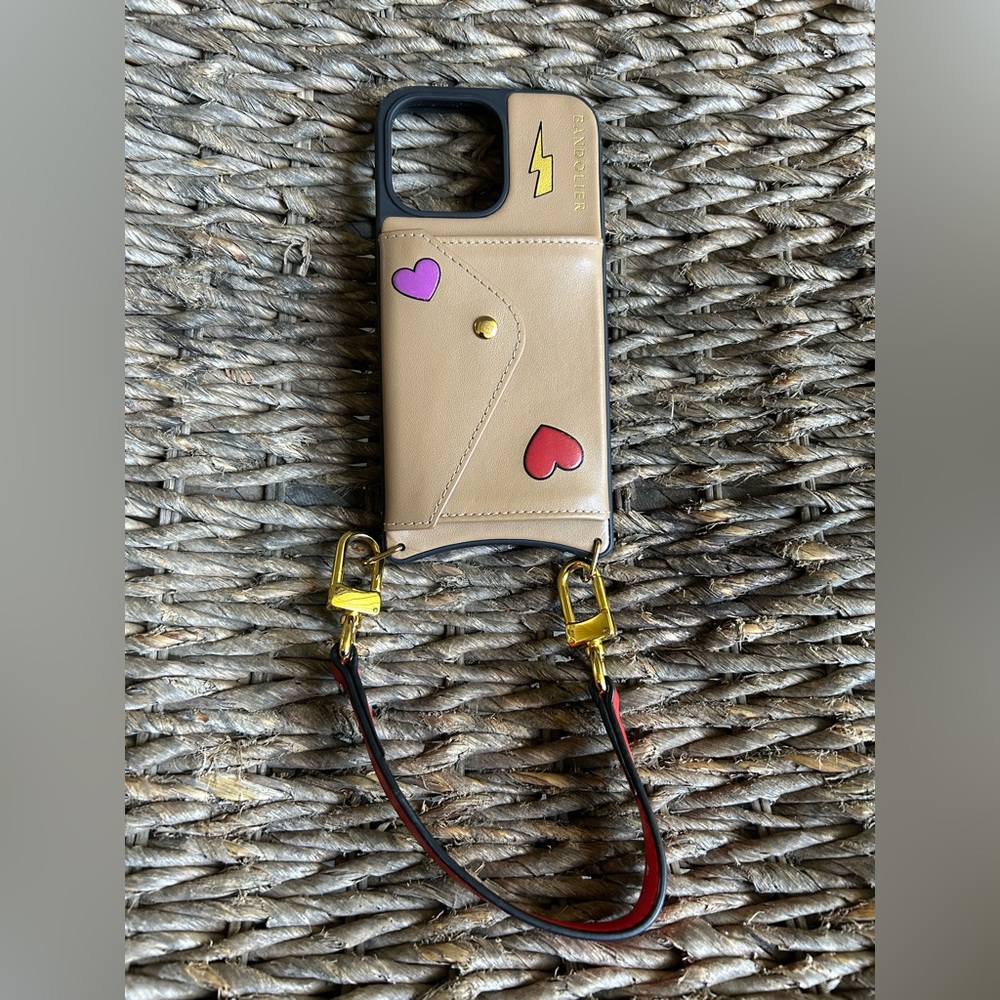 Stylish Tan Phone Case with Strap new new iPhone 14 Pro Max
